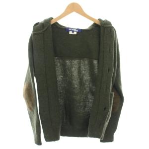 JUNYA WATANABE MAN コムデギャルソン COMME des GARCONS ニットカーディガン 長袖 フード エルボーパッチ