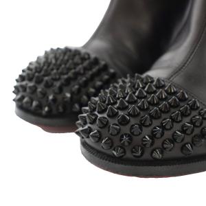 Christian Louboutin EGOUTINA FLAT ロングブーツ スタッズ 38 ブラック