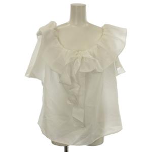 25SS タックボリュームブラウス オフショル 半袖 シャツ F 白 ホワイト FWFB252108 /G