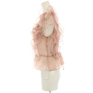 Apuweiser-riche 25SS タグ付き フリルショートブラウス シャツ プルオーバー ノースリーブ レース 1 ピンク 25211911