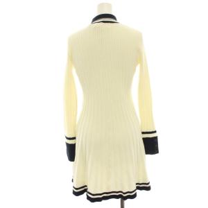 Lily Brown LilyBrown 25SS ポロニットミニワンピース ボーダー 長袖 F 白 ホワイト LWNO251132 /HN JS