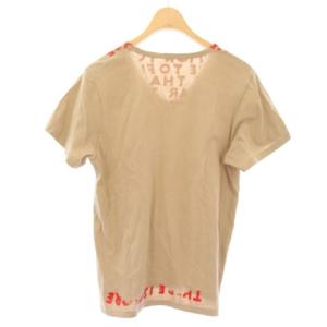 Martin Margiela 08AW ここのえ期 エイズT Tシャツ カットソー 半袖 Vネック ロゴ S ベージュ 32 GC099