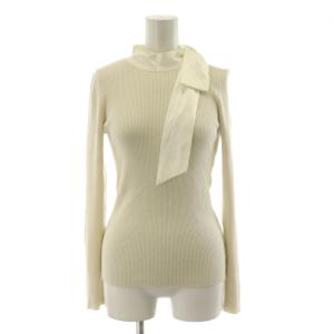 24AW SWEETコラボ ショルダースリットハイネックニット セーター 長袖 2 アイボリー リブ リボン
