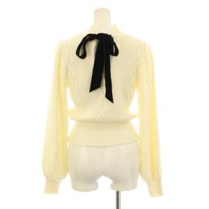 Lily Brown LilyBrown L.B CANDY STOCK 23AW ケーブルビジューニット セーター 長袖 ボリュームスリーブ ウール混