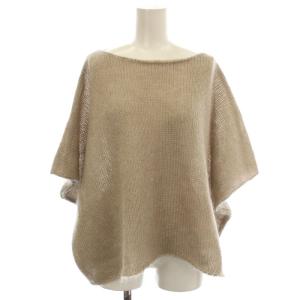 23AW mohair silk poncho モヘヤ シルク混 ニット 半袖 セーター F ベージュ