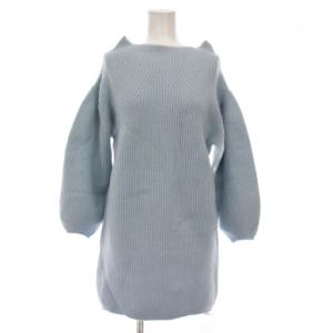 24SS オフショルミニワンピース ニット 長袖 F サックスブルー 水色 SWNO241027 /YM