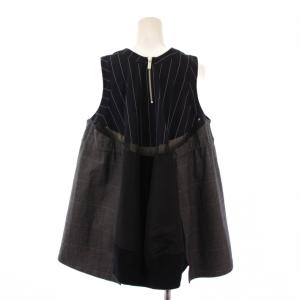 sacai ブラウス プルオーバー ドッキング 1 グレー ネイビー