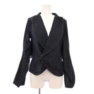 岡山児島工場産 ジャケット アウター ショート丈 ビックカラー ワンカラー インディゴ /BB