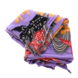 KAPITAL ストール ストレッチ 金魚 総柄 紫 パープル マルチカラー /BB