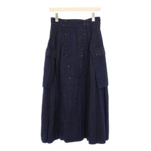 デニムスカート フレア マキシ ロング ダブル 0 インディゴ /BB