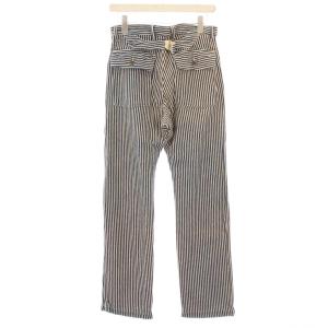 KAPITAL スラックスパンツ ストレート ジップフライ ストレッチ ストライプ柄 0 紺 ネイビー ベージュ /BB