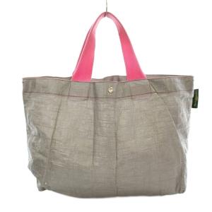 Hervé Chapelier マルシェバッグ トートバッグ ポリエチレン シルバー ピンク /G