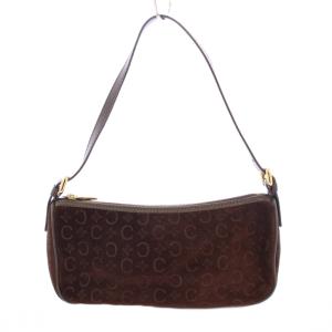 ワンハンドルバッグ スエード Cマカダム柄 ブラウン