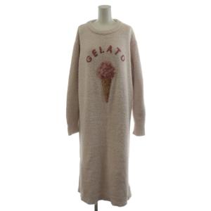 ルームウェア ワンピース ロング 長袖 アイス ロゴ F ピンク PWN0221044 /AN56