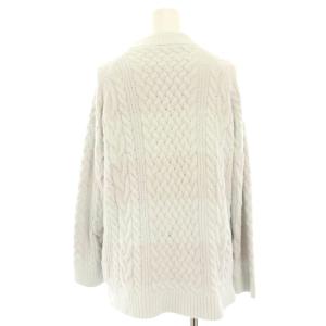 gelato pique ルームウェア 部屋着 ナイトウェア ボーダーアランカーディガン ニット 長袖 ロゴ F ライトグレー ピンク