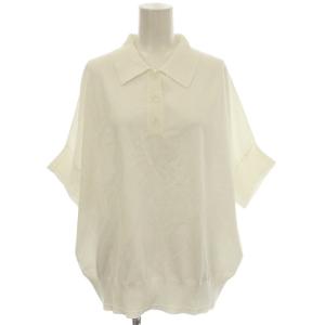 ニット ポロシャツ 半袖 F 白 ホワイト /G