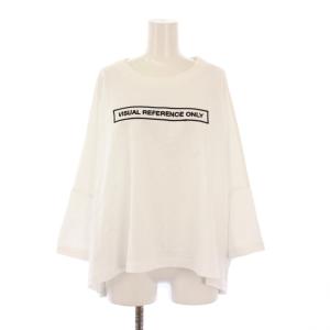 Tシャツ カットソー 七分袖 クルーネック ロゴ プリント ストレッチ L 白 ホワイト /BB