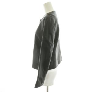 BALLSEY ノーカラージャケット レザージャケット 革ジャン ラムレザー 羊革 36 黒 ブラック 11-07-74-07201