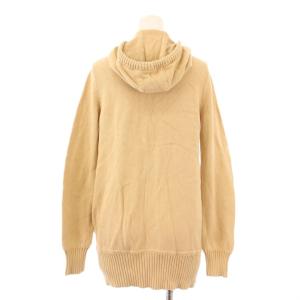 BURBERRY LONDON ニットジャケット アウター ジップアップ ストレッチ フード ロゴ 刺繍 ワンポイント 38 ベージュ