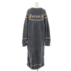 gelato pique 24AW HOLIDAY ノルディックワンピース ロング マキシ 長袖 クルーネック ルームウェア クマ柄