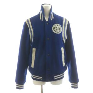 BASEBALL WOOL RELAX JKT スタジャン スタジアムジャンパー ロゴ ウール M 青