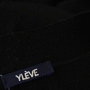 YLEVE カシミヤ混 ウール ロング ニットカーディガン 長袖 F 黒 ブラック 168-8264030 /G