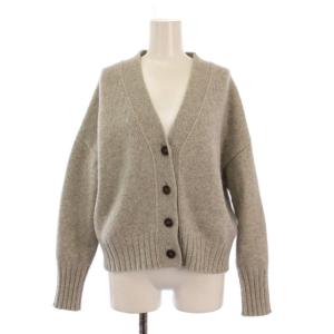 ニット カーディガン 長袖 Vネック ウール カシミヤ S グレー 12-02-85-02630 /BM