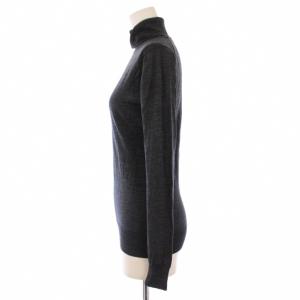 JOHN SMEDLEY ニット セーター 長袖 タートルネック 薄手 ウール ストレッチ S ダークグレー /BB