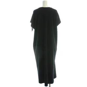 zucca ワンピース マキシ ロング フレンチスリーブ フリンジ M 黒 ブラック ZU11JH096 /HN JS