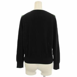 Loulou Willoughby カーディガン 花柄 ニット 2 黒 ブラック 211810-16-070-95 /G