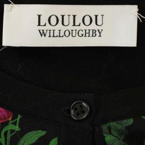 Loulou Willoughby カーディガン 花柄 ニット 2 黒 ブラック 211810-16-070-95 /G