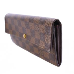 LOUIS VUITTON ダミエ エベヌ ポルトフォイユ サラ 長財布 ロングウォレット 二つ折り ロゴ 茶 ブラウン N61734