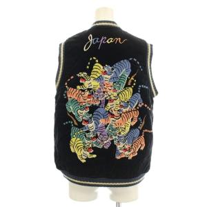 KAPITAL ベロア スカジャン ベスト S ブラック