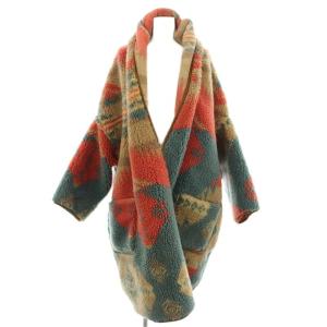 ボア ネイティブ ロングコート S マルチカラー