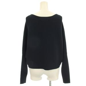 EPOCA ドルマンスリーブ カットソー リブニット 長袖 ショート丈 40 ネイビー 紺 M5N01-102-28