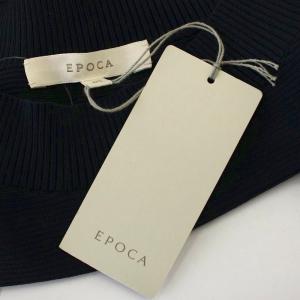 EPOCA ドルマンスリーブ カットソー リブニット 長袖 ショート丈 40 ネイビー 紺 M5N01-102-28