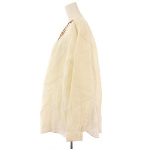 KAPITAL シャツカーディガン 長袖 前開きトッパー 刺繍 麻 リネン ウール XS アイボリー /BB