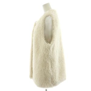 BALLSEY プードルファー クルーネックジレ ベスト 前開き 36 白 ホワイト 11-07-24-07131 /AN47