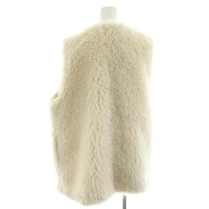 BALLSEY プードルファー クルーネックジレ ベスト 前開き 36 白 ホワイト 11-07-24-07131 /AN47