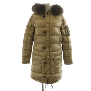 CORCRINA ダウンコート ロング フード ファー ナイロン アウター 40 ベージュ D176000