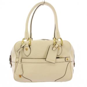 MINI MIA ミニミア ハンドバッグ トートバッグ レザー ロゴチャーム 鍵 カギ ワンカラー アイボリー