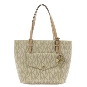 ハンドバッグ トートバッグ ショルダーバッグ 総柄 レザー PVC ベージュ 白 ホワイト /AN63