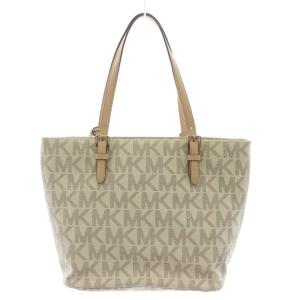 MICHAEL KORS ハンドバッグ トートバッグ ショルダーバッグ 総柄 レザー PVC ベージュ 白 ホワイト /AN63