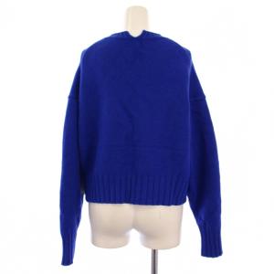 MACPHEE 23AW ラムカシミヤ クルーネックプルオーバー ニット セーター 長袖 S 青 12023402402