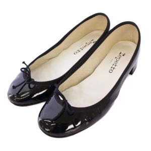 Camille バレリーナ バレエシューズ パンプス ラウンドトゥ ローヒール レザー リボンモチーフ