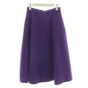 TISSUE社生地 フレアスカート ミモレ ロング ウール 36 紫 パープル 6344020 /AN41