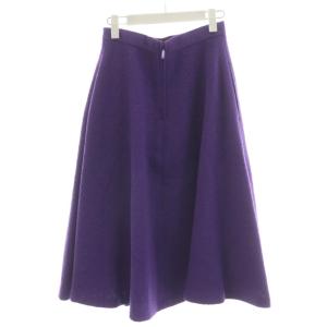 René TISSUE社生地 フレアスカート ミモレ ロング ウール 36 紫 パープル 6344020 /AN41
