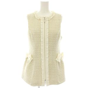 リボンスライダー ツイードフリル ベスト ジレ ジップアップ 36 アイボリー NF-414520 /HN