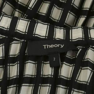 Theory CHECK TWILL POLY WB PLEATED SKT プリーツスカート ミモレ ロング チェック柄