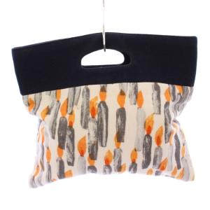 mina perhonen flag bag フラッグバッグ ハンドバッグ スクエア 切替 ウール マルチカラー /BB